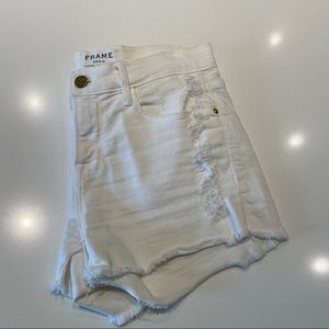 Frame denim shorts size 24 distressed